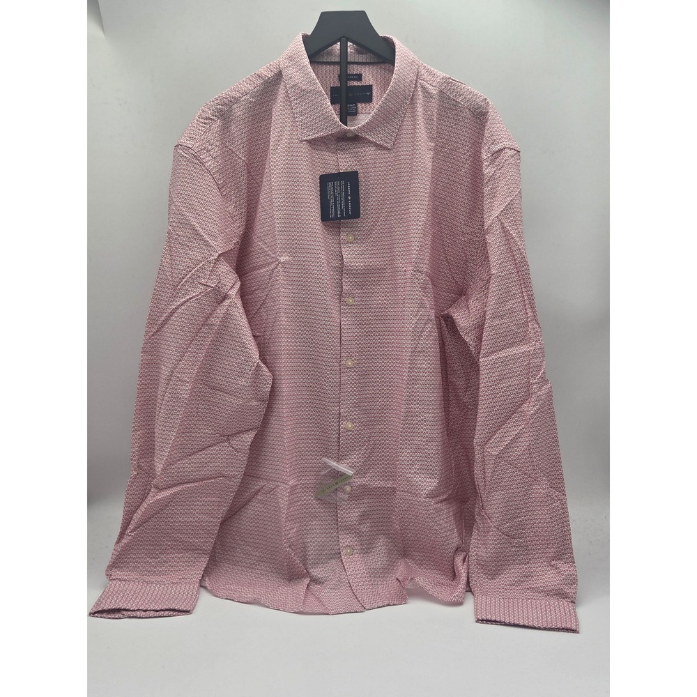 Joseph Abboud Modern Fit 3XLT Red Print 100% Cotton Shirt NWT 101-744